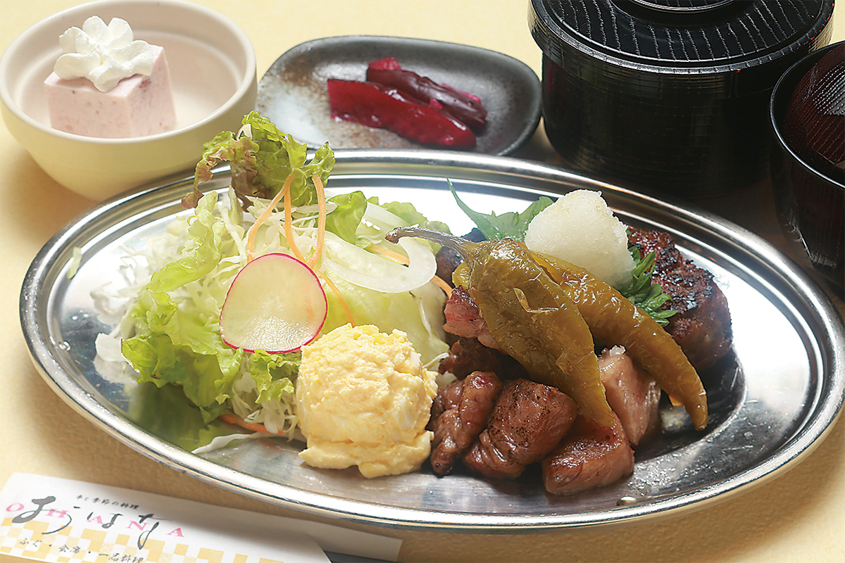 八戸毬姫牛のハンバーグ・サイコロ ステーキセット